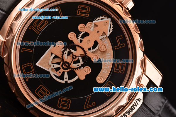 Ulysse Nardin Freak Asia ST18-CHG Automatic Rose Gold Case with Black Leather Strap Black Dial Numeral Markers - Click Image to Close